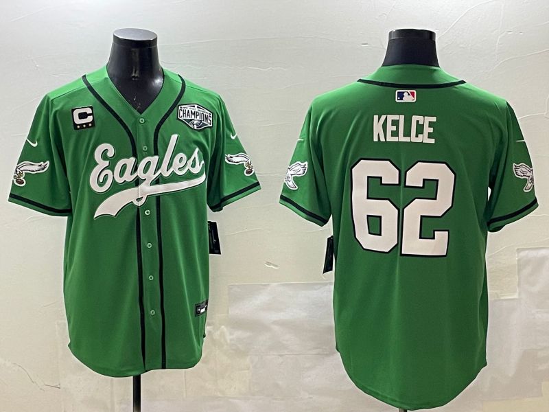 Men Philadelphia Eagles 62 Kelce Green three generations Jointly Name 2025 Nike Limited NFL Jersey style 4